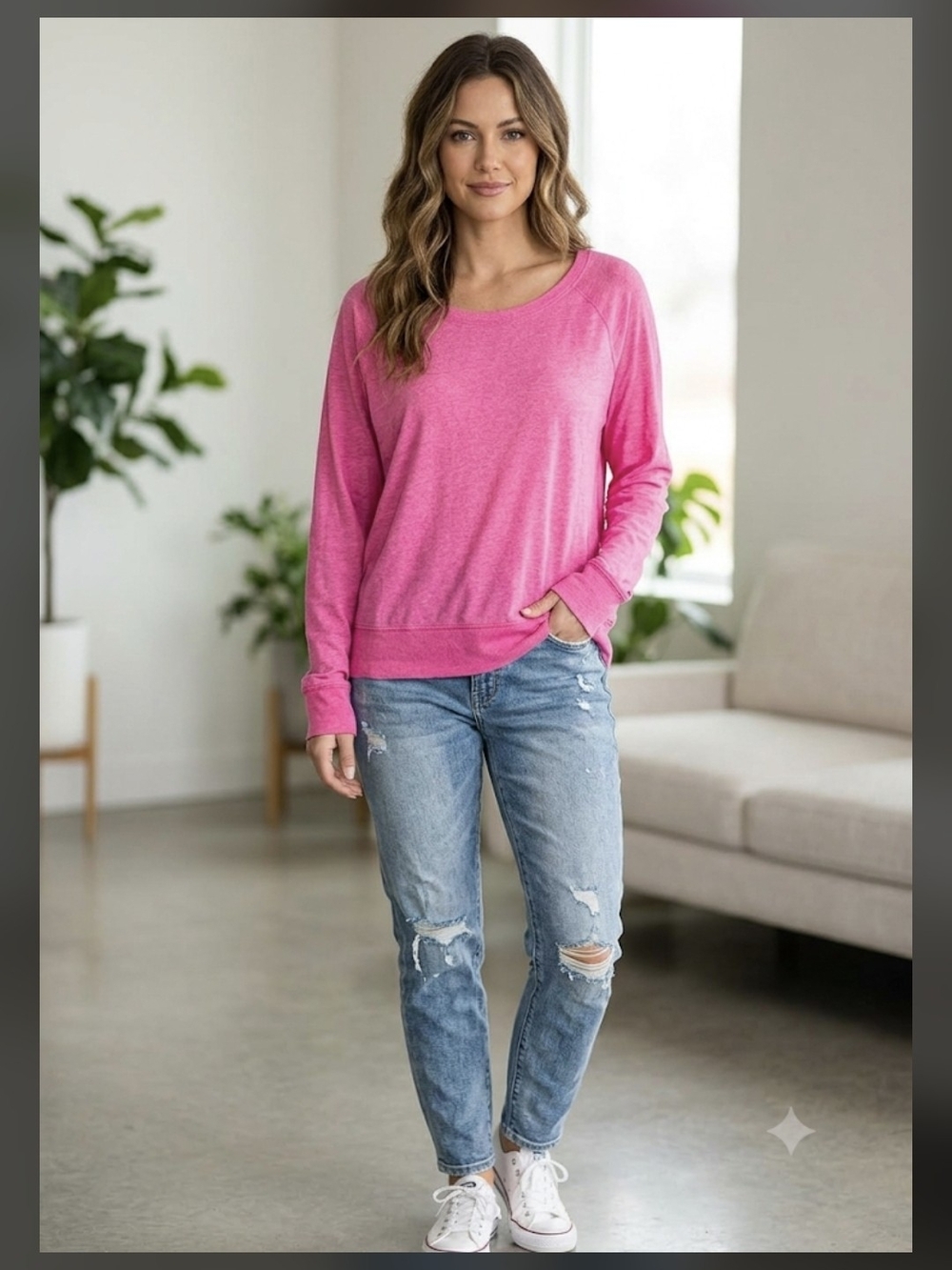 Xhilaration Pink Scoop Neck Pullover